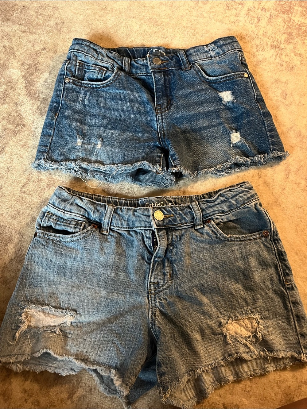 Cat & Jack Distressed Blue Denim Shorts - Twin Pack
